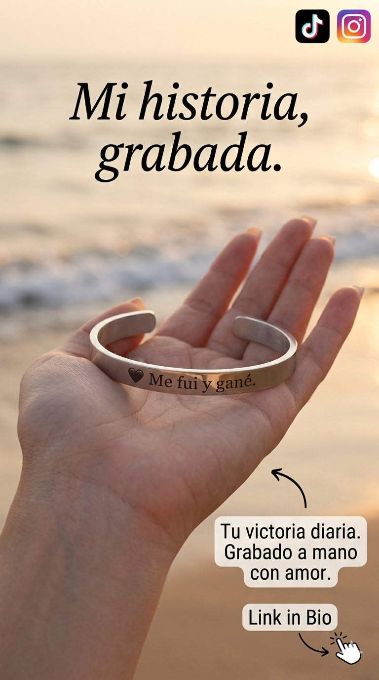 Brazalete de Acero Inoxidable "Me fui y gané" (Edición Especial)
